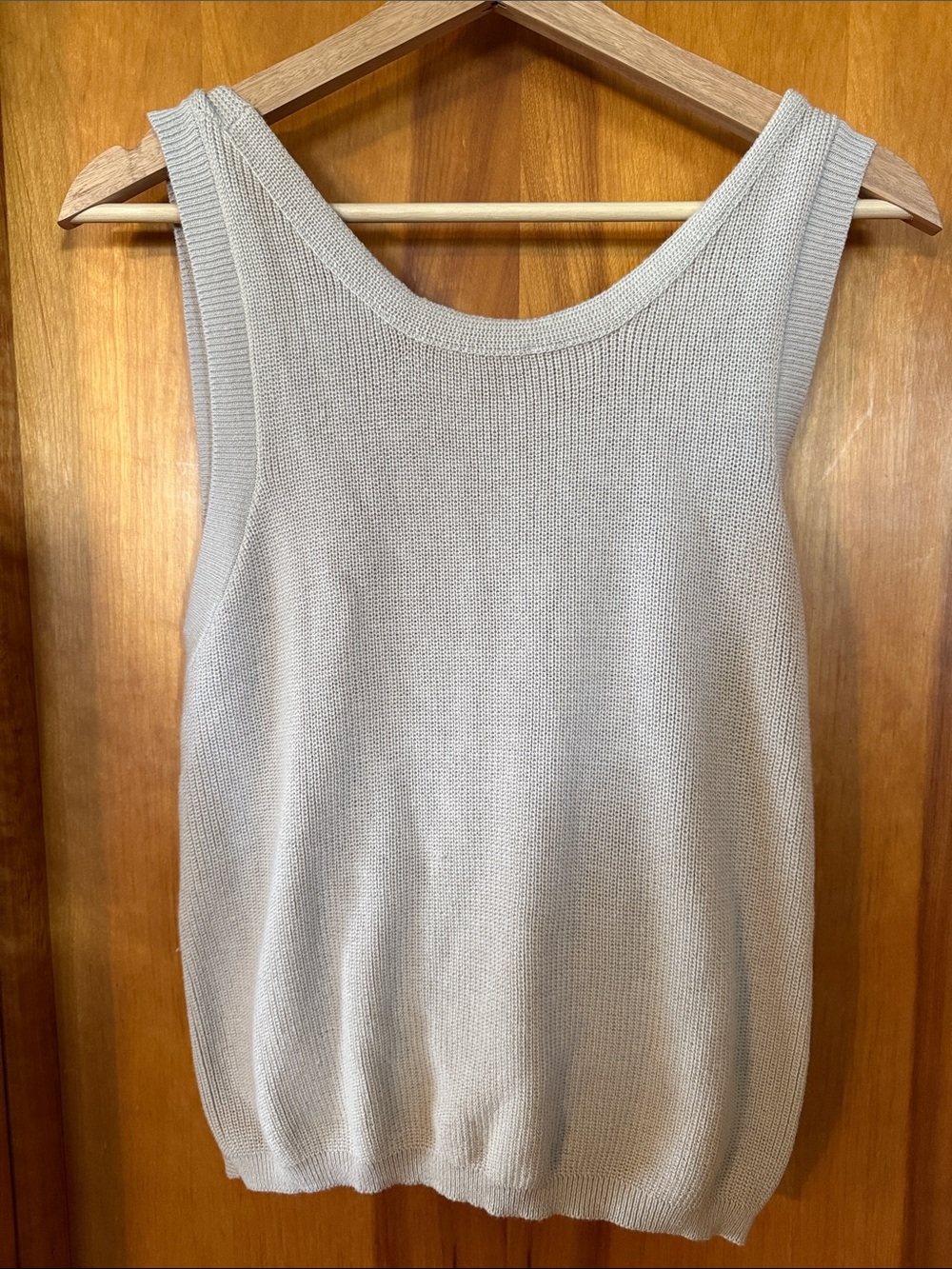 By Together Light Cream Scoop Neck Knit Tank
